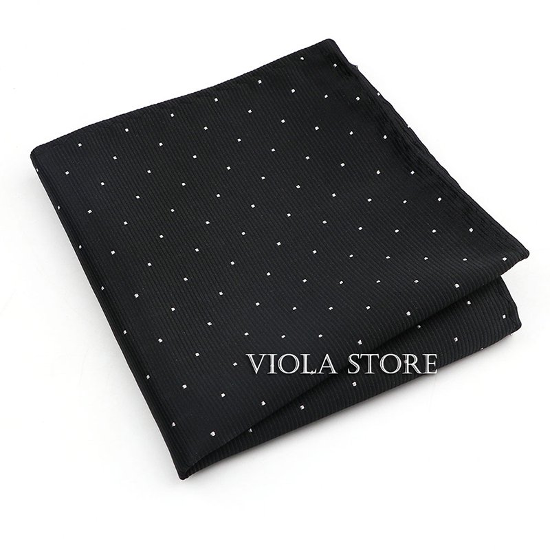 Shining Star Dot Solid Hankie Men Polyester Pocket Square Red Blue Navy Business Tuxedo Wedding Suit Handkerchief Gift Accessory
