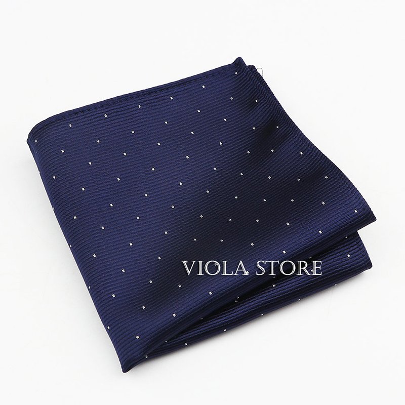 Shining Star Dot Solid Hankie Men Polyester Pocket Square Red Blue Navy Business Tuxedo Wedding Suit Handkerchief Gift Accessory