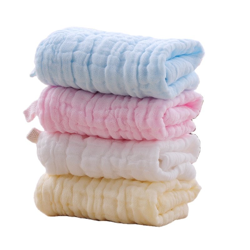 Muslin Face Cloth Handkerchief 6layer Organic Cotton Baby Hooded Towel Soft Saliva Bib Washcloth Baby Bath Towel