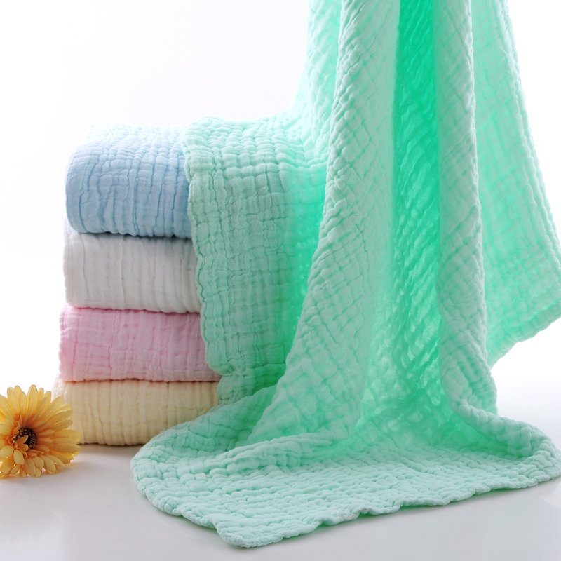 Muslin Face Cloth Handkerchief 6layer Organic Cotton Baby Hooded Towel Soft Saliva Bib Washcloth Baby Bath Towel
