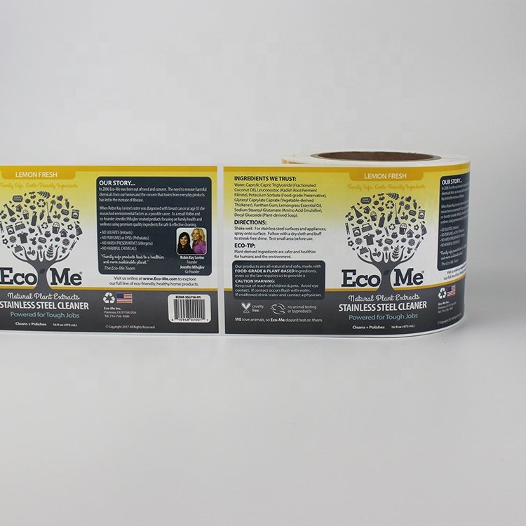 Custom Self Adhesive Label Sticker For Shampoo Bottle Private Label For Hand sanitizer Shampoo Bottle Sticker Label