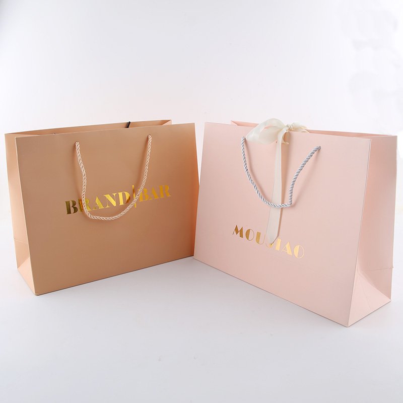 wholesale custom black luxury shopping paper bag packaging with logo ribbon Gift Bags small business for shoes and clothing