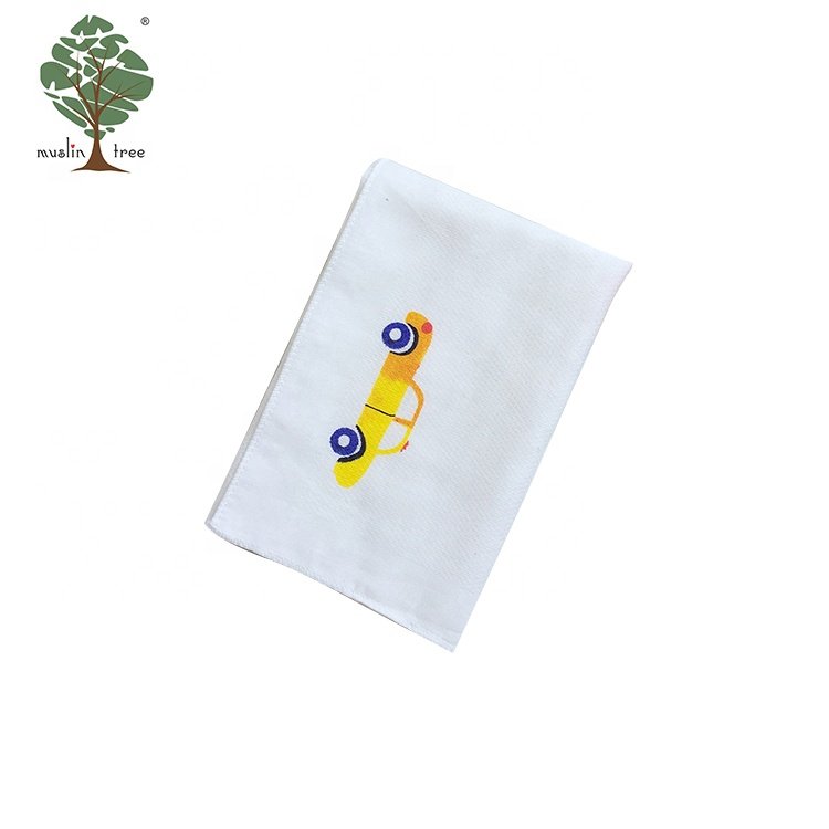Printed 100% Cotton Muslin Baby Handkerchief Muslin Tree Free Sample Casual Customized Printing Designs 35*35 CM Multi-purpose