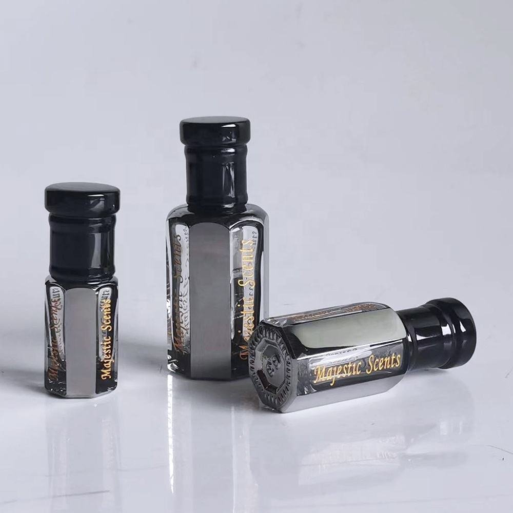 Fancy Empty Refillable Arabian Glass Essential Oil Bottles Small Arabic Crystal Perfume Bottle With Zamac Cap