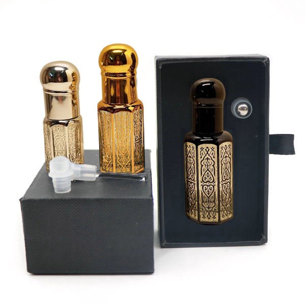 Fancy Empty Refillable Arabian Glass Essential Oil Bottles Small Arabic Crystal Perfume Bottle With Zamac Cap
