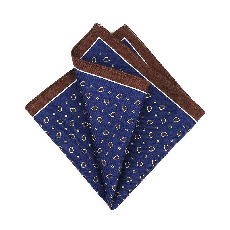 New Arrival Pocket Square Soft Fashion Handkerchief Wool Floral Striped Paisley Hanky Suit Men's Business Wedding Gift for Man