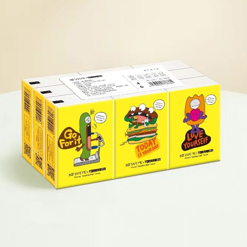 FSC Mini Facial Tissues Cartoon Tomarmon Printed Pocket Tissues 9 Pcs Pack Cute Paper Handkerchief Cleansing Tissue