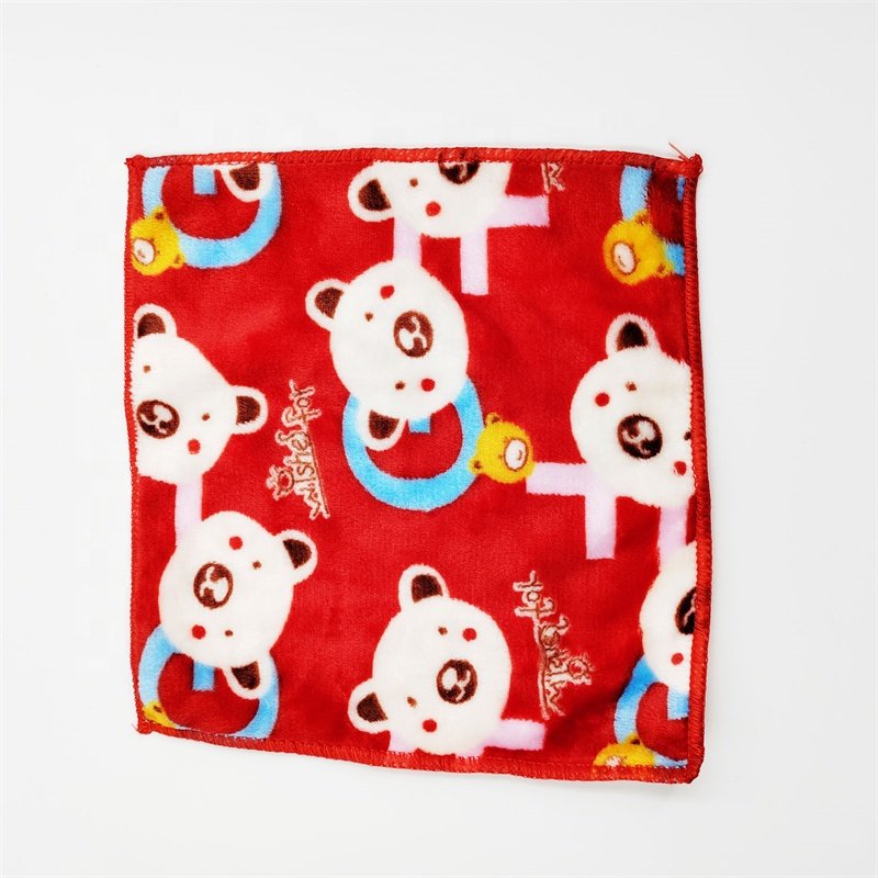 Good quality cheap price promotional flannel printing kitchen towel hand towel handkerchief