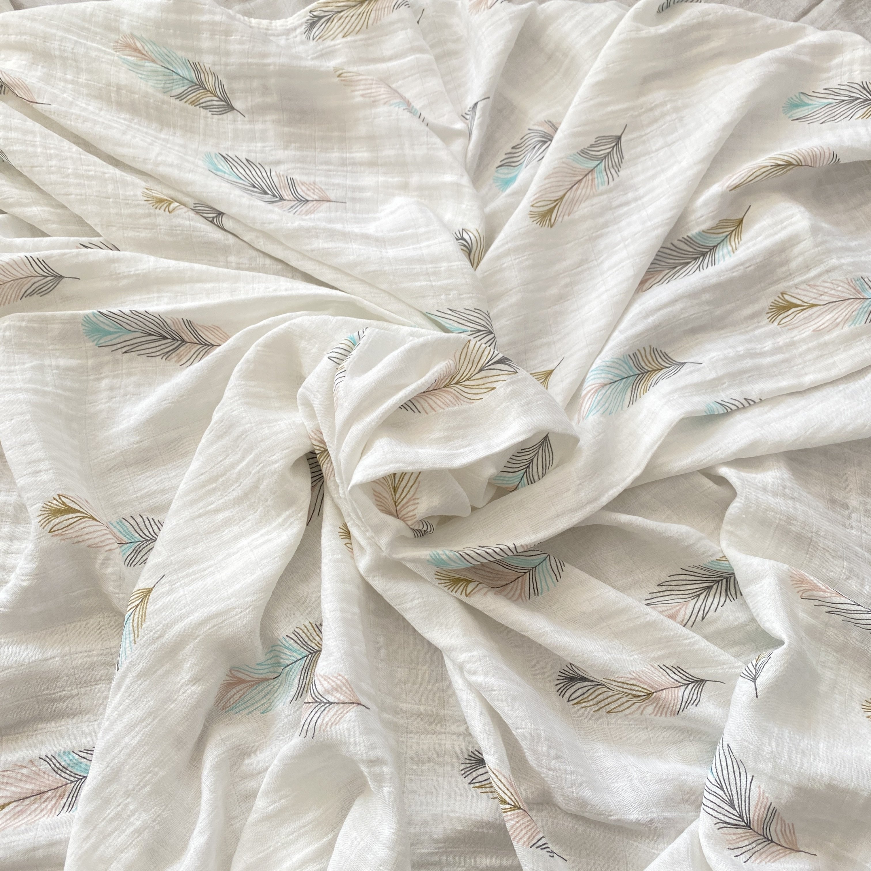 competitive price wrap 100% cotton 100% bamboo receiving organic cotton baby muslin swaddle blankets