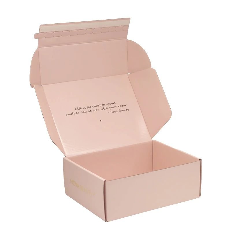 custom b flute express mailer box custom small colored kraft zipper box packaging cardboard