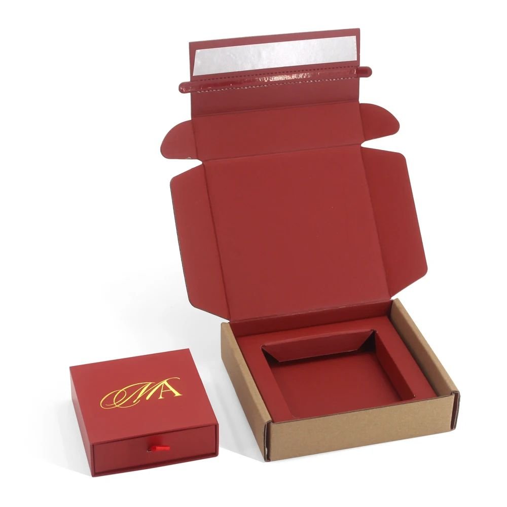 custom b flute express mailer box custom small colored kraft zipper box packaging cardboard