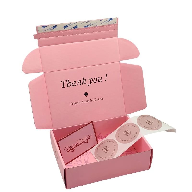 custom b flute express mailer box custom small colored kraft zipper box packaging cardboard