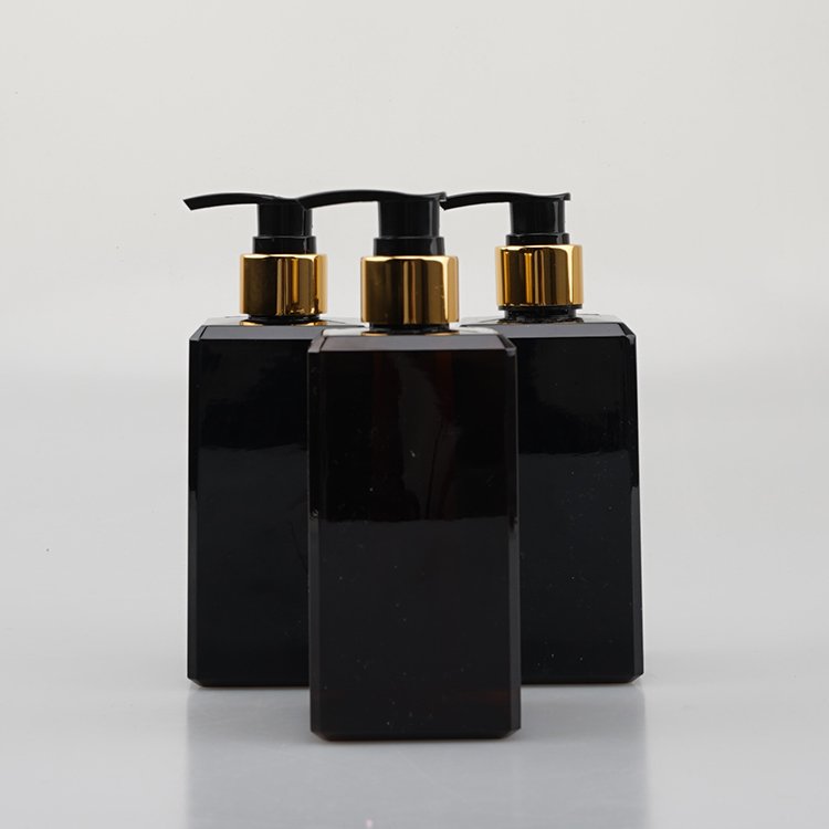 black frosted cosmetic bottle Cosmetics spice jars with bamboo lids packaging cosmetic luxury