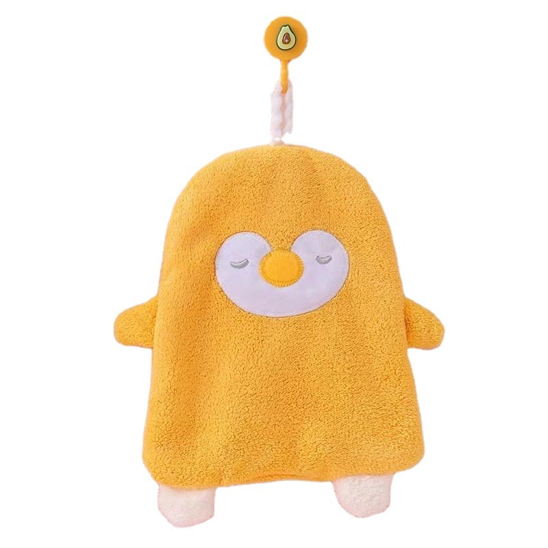 Wholesales microfiber handkerchief absorbent coral fleece hanging hand towel cartoon animal hand towel for Kitchen Bathroom