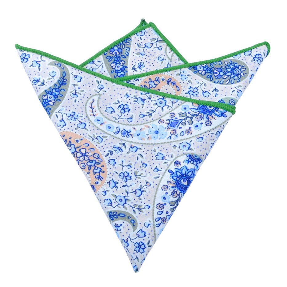 Wholesale 100% Pure Cotton Pocket Square Handkerchief Fancy Polka Dots Paisley Flower Patterns Cheap Price