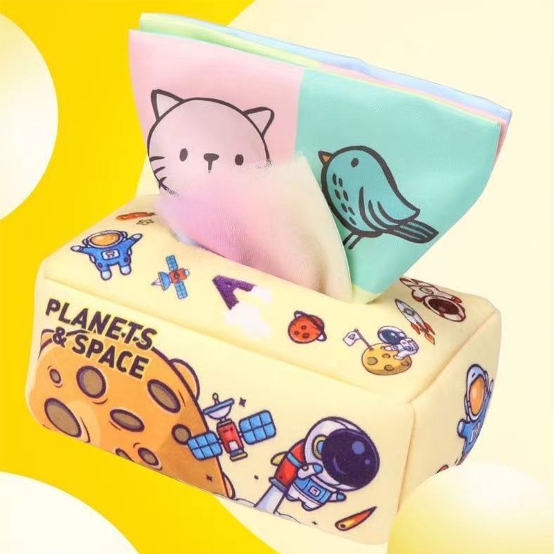 Baby Tissue Box Toy Montessori Sensory handkerchiefs arly Development Educational kids Toys Paper Drawer Cloth BookTissue Box