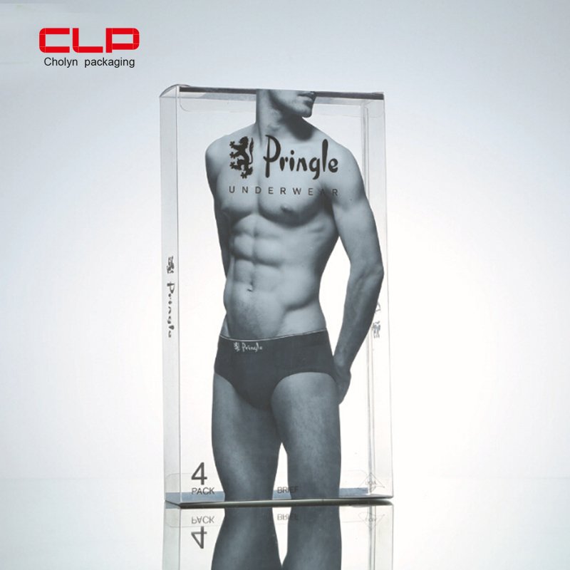 PVC underwear packaging box, women's and men's PET high transparency underwear packaging box, window transparent plastic box
