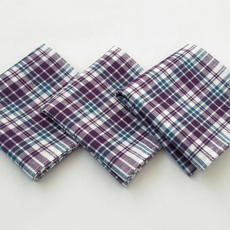 plaid striped 100% cotton handkerchief for daily