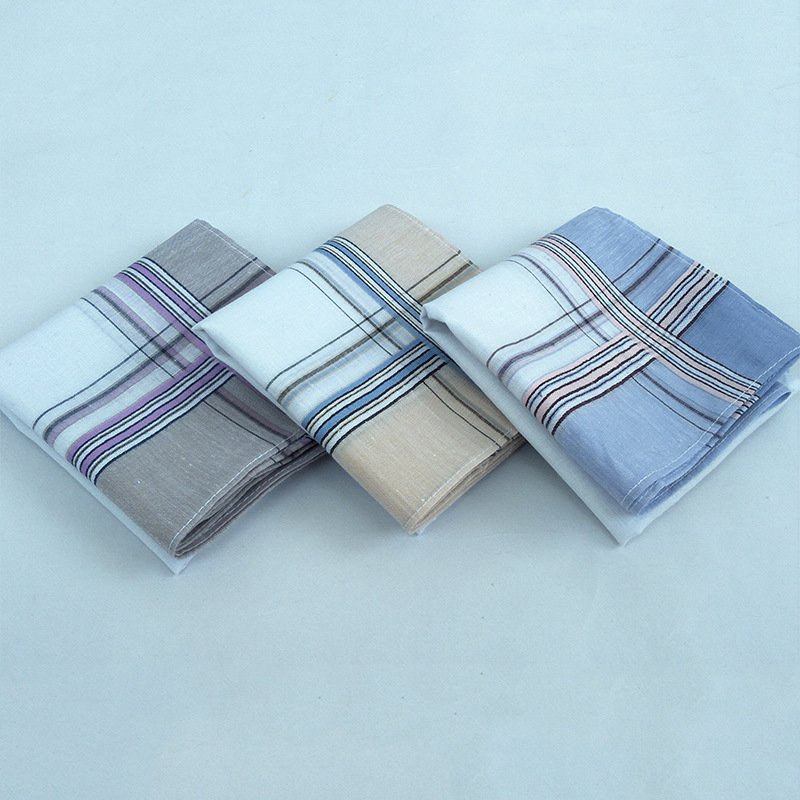 plaid striped 100% cotton handkerchief for daily