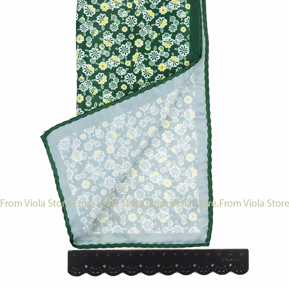 56 Color Vintage Print Floral Paisley 24cm Pocket Square Polyester Handkerchief Wedding Daily Suit Tie Hankie Men Gift Accessory
