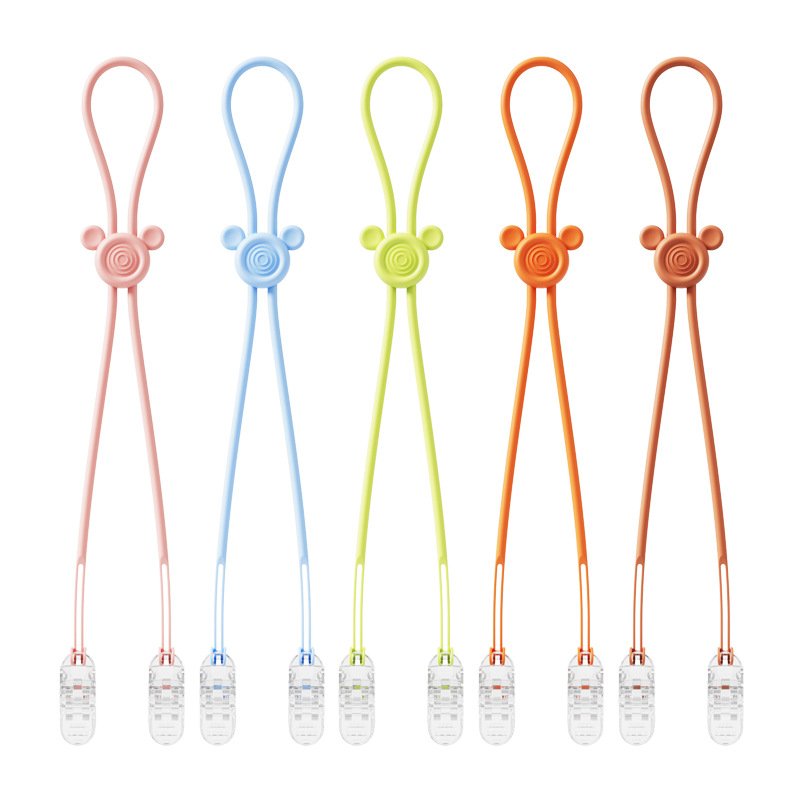 Neck napkin handkerchief eating anti-dirty saliva towel clip bib wash towel silicone pacifier anti-drop chain