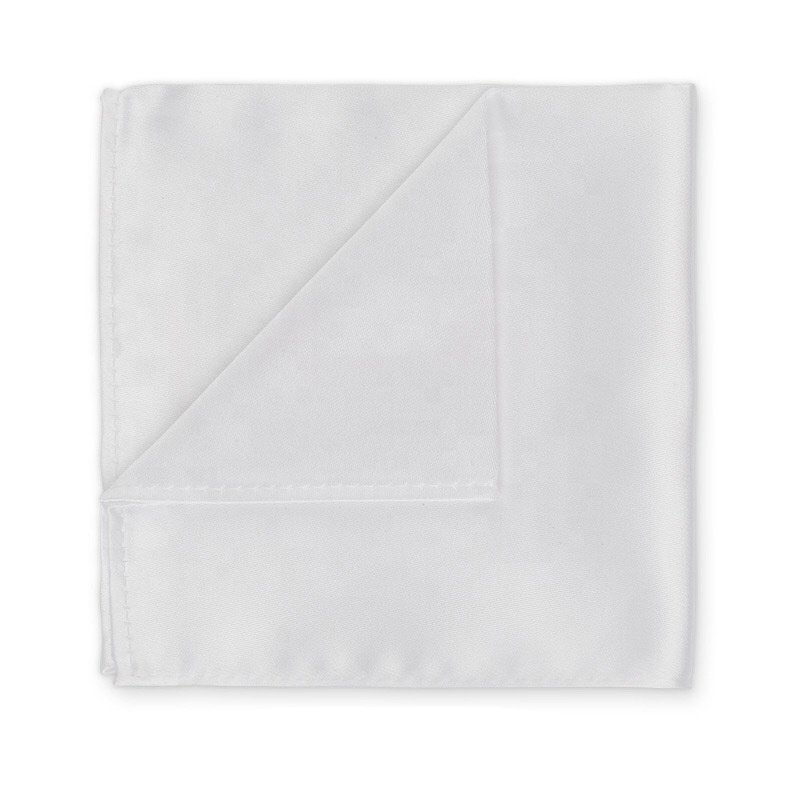 Cost price crazy selling cheap plain dyed satin pocket squares solid business color white handkerchief
