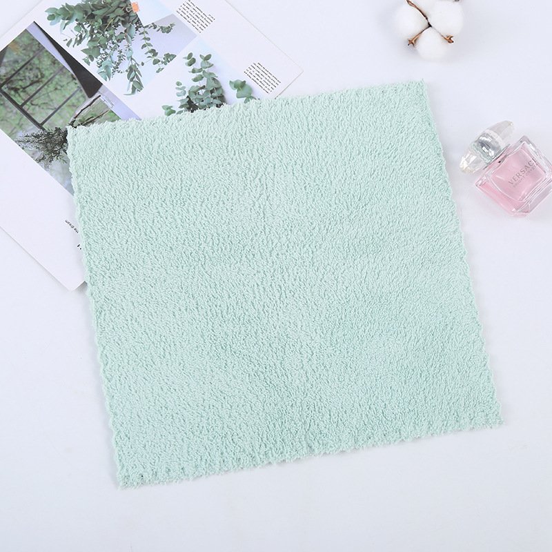 Wholesale Customized Ultra-Fine Fiber Coral Velvet Square Towels Solid Color Baby Handkerchiefs Home Cleaning Handkerchiefs