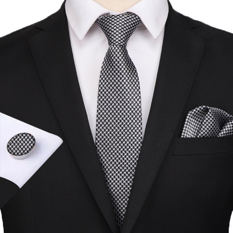 FB1000 New Design Men's Tie Handkerchief Cufflinks Set