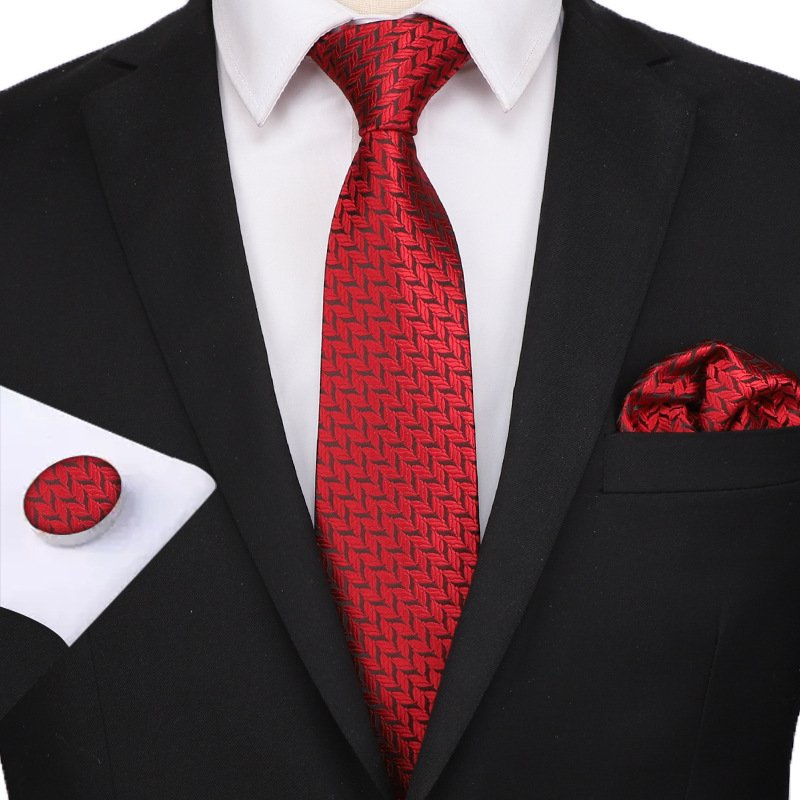 FB1000 New Design Men's Tie Handkerchief Cufflinks Set