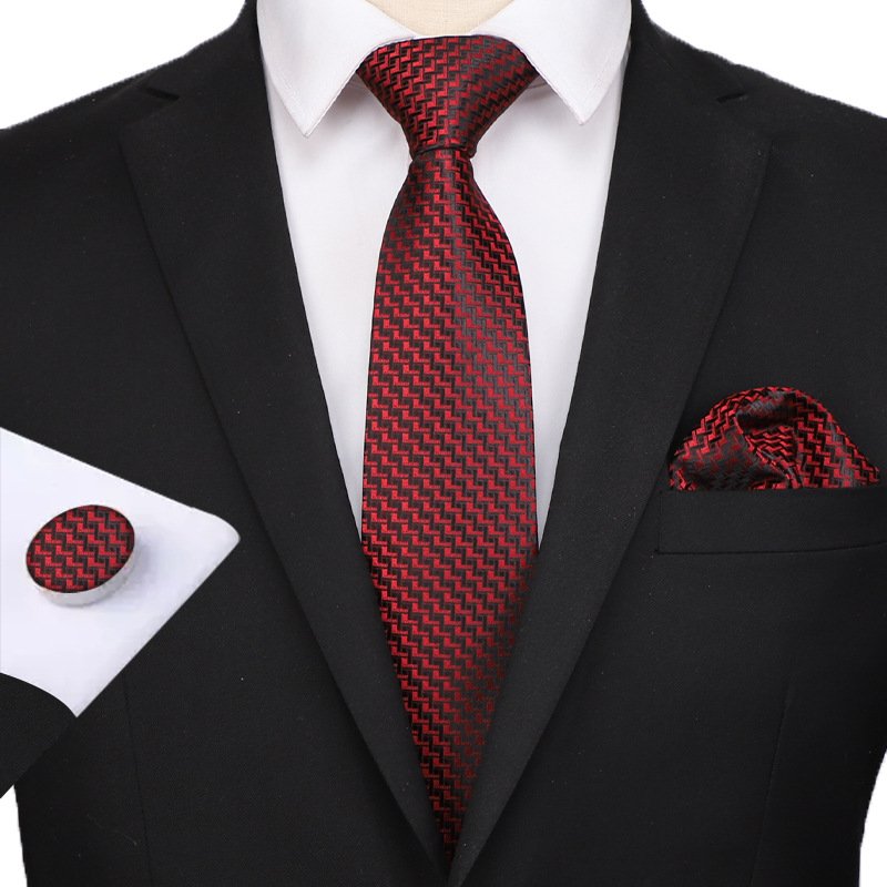 FB1000 New Design Men's Tie Handkerchief Cufflinks Set