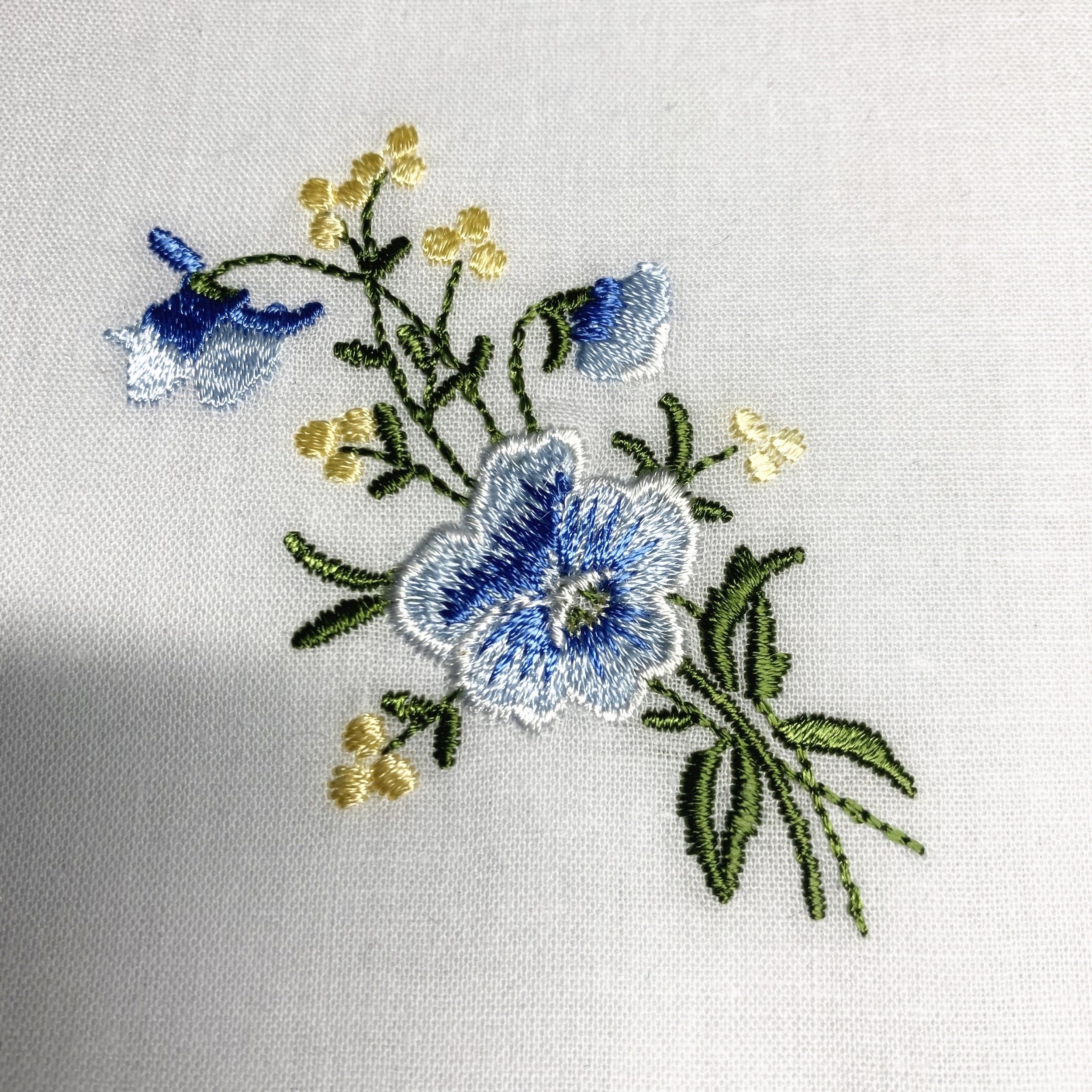 Flower embroidered bridal wedding handkerchief set