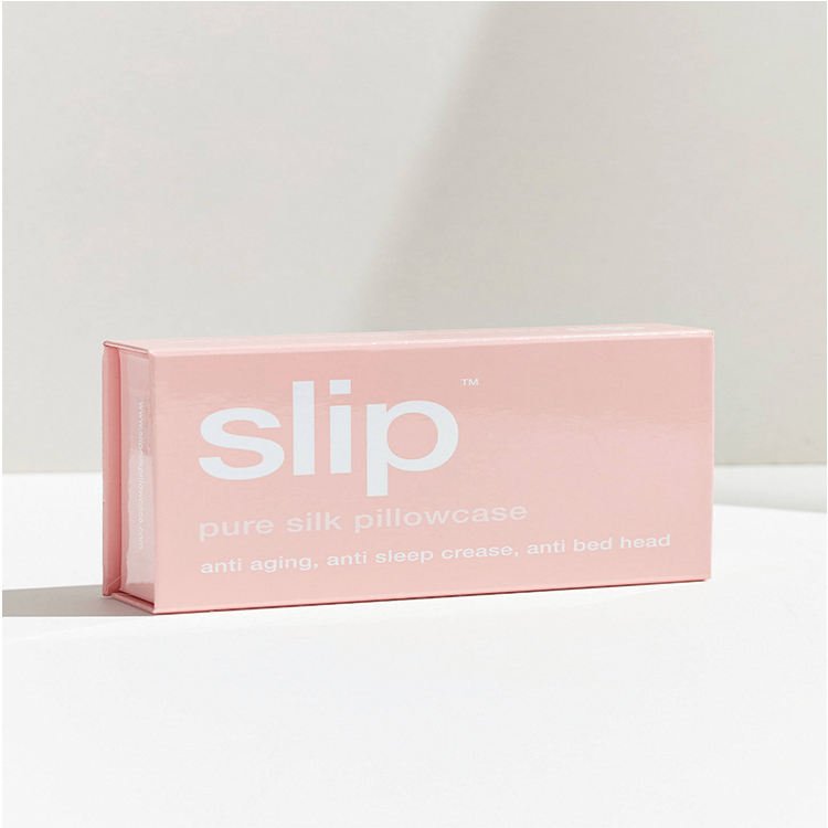 Custom logo silk pillow case product personal care paperpackaging pink magnetic box