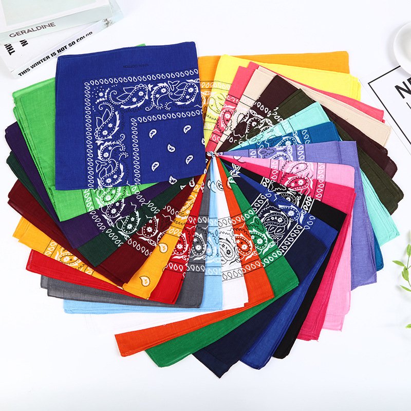 Wholesale Soft Square Scarf Cowboy Headband Custom Print 100% Pure Cotton Paisley Bandana Handkerchief