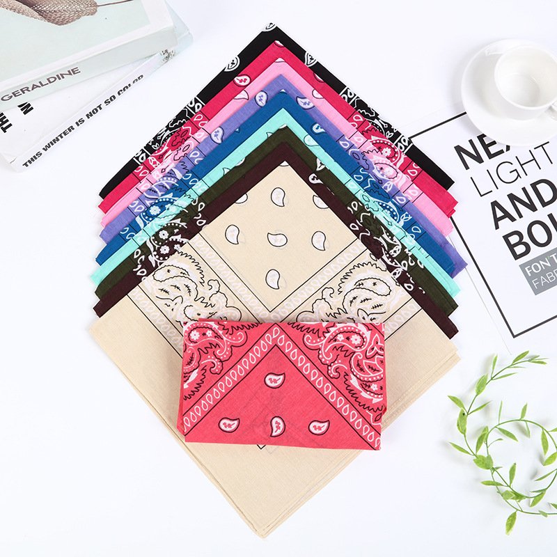 Wholesale Soft Square Scarf Cowboy Headband Custom Print 100% Pure Cotton Paisley Bandana Handkerchief