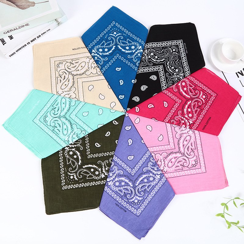 Wholesale Soft Square Scarf Cowboy Headband Custom Print 100% Pure Cotton Paisley Bandana Handkerchief