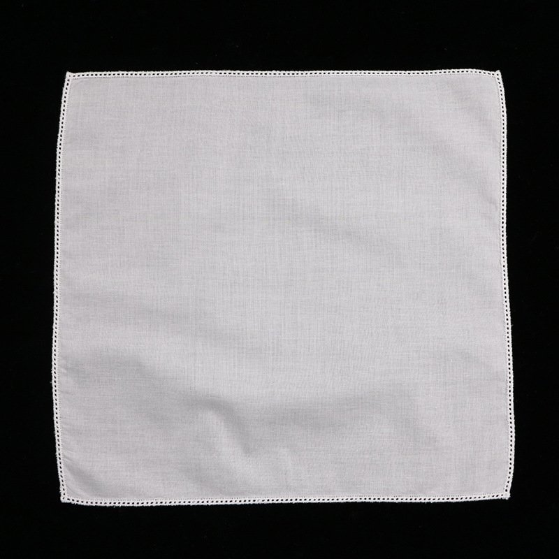 Wholesale Custom crochet handkerchief Soft Cotton White Ladies Hankies Womens Lace Handkerchiefs with Hollow Lace Border
