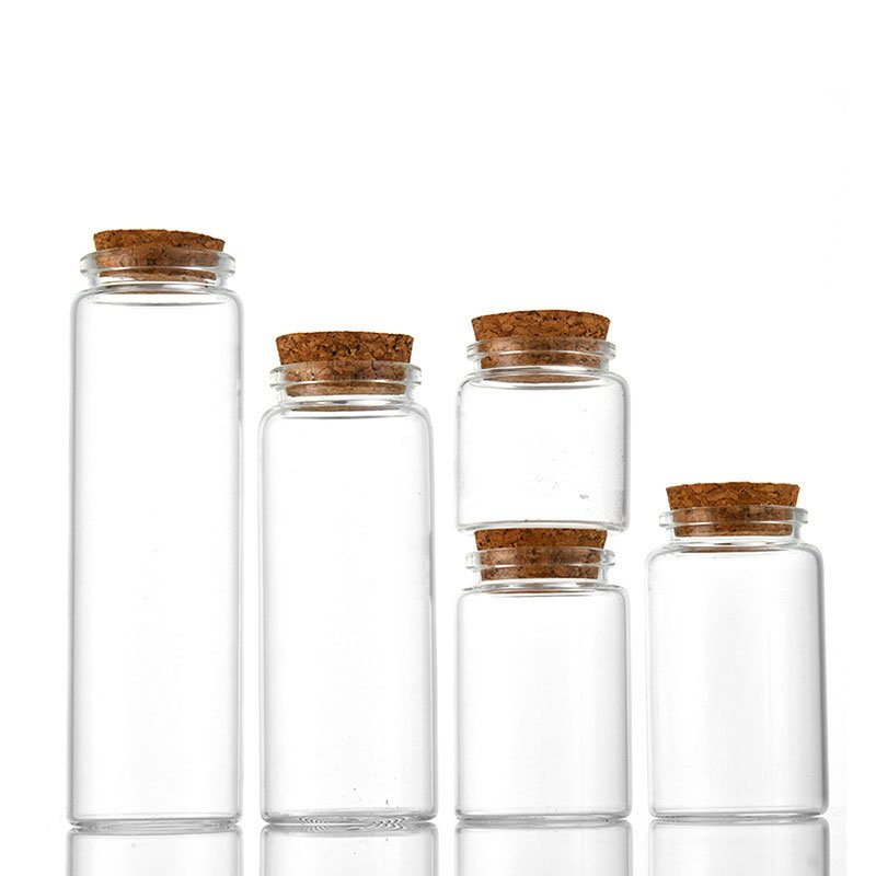 Wholesale diameter 47mm bayonet cork control bottle transparent glass bottle wishing bottle