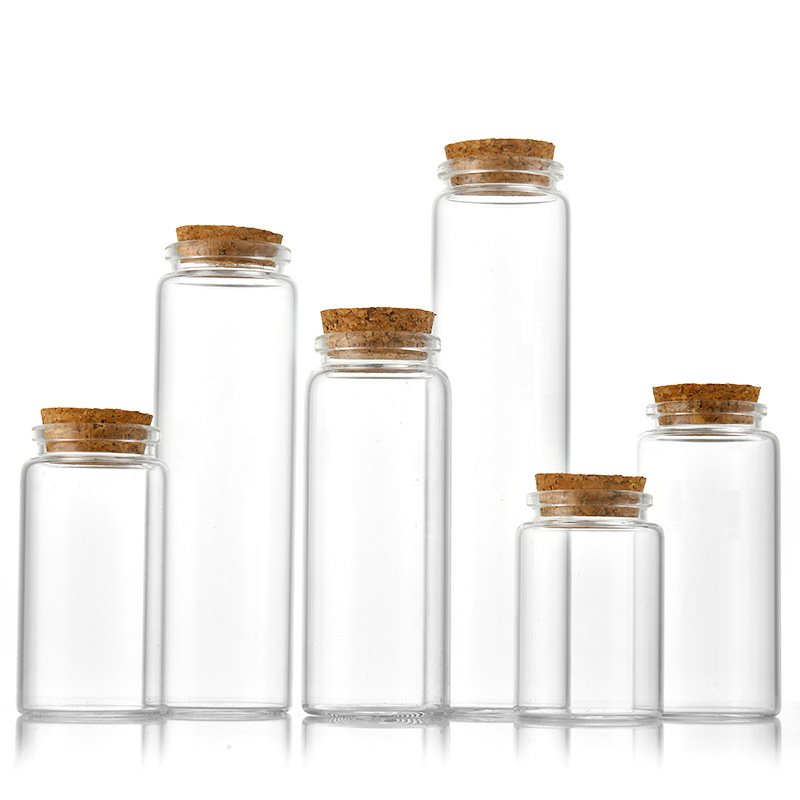 Wholesale diameter 47mm bayonet cork control bottle transparent glass bottle wishing bottle