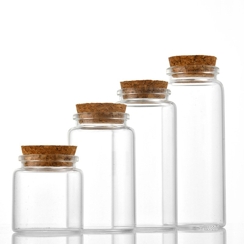 Wholesale diameter 47mm bayonet cork control bottle transparent glass bottle wishing bottle