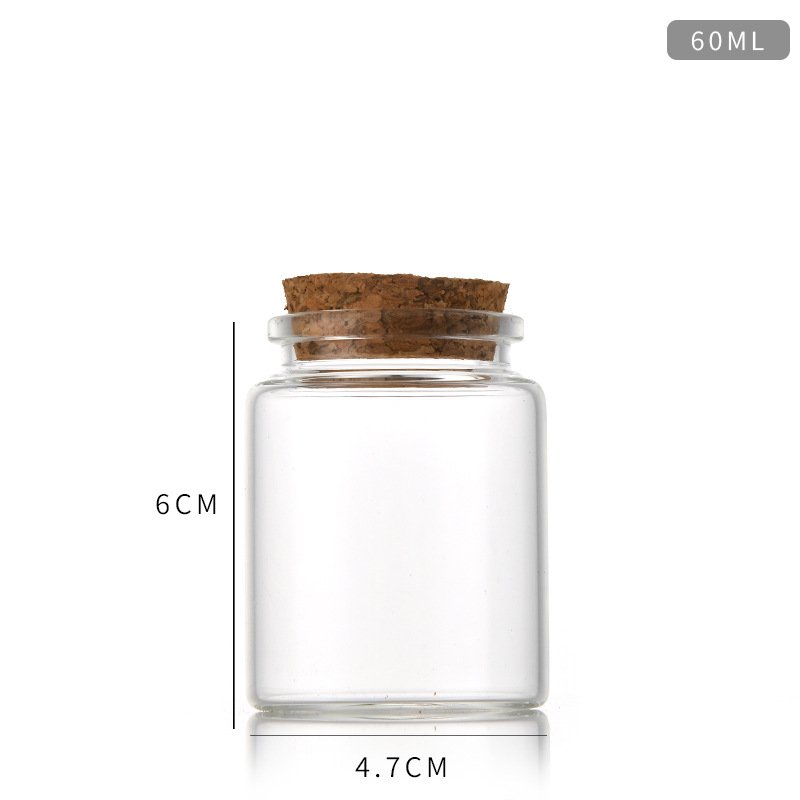 Wholesale diameter 47mm bayonet cork control bottle transparent glass bottle wishing bottle