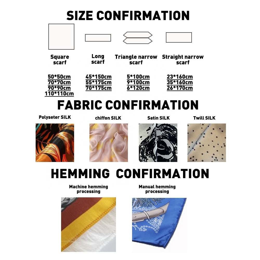 Bandana Custom Square Satin Head Luxury Brand Customised Print Photo On Silk Scarfs Digital Printing Scarf For Women Silk Scarf