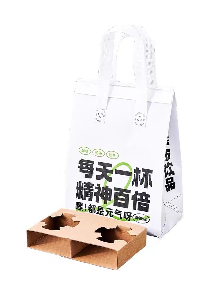 custom logo large size food shopping take away fresh bag