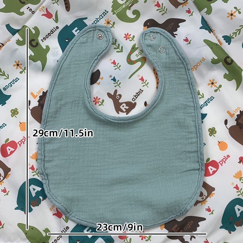 Customized high quality soft anti fouling double layer gauze cotton multi color handkerchief bib burp cloth baby bib