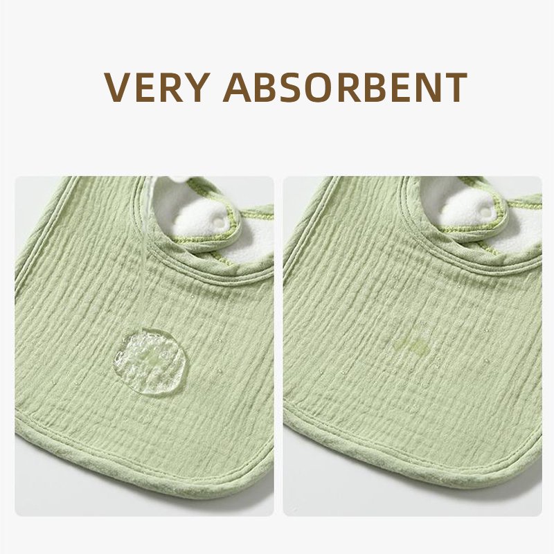 Customized high quality soft anti fouling double layer gauze cotton multi color handkerchief bib burp cloth baby bib