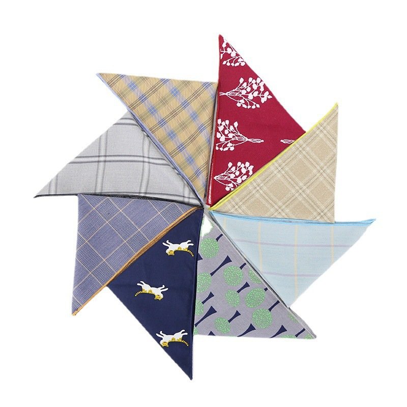 Wholesale High Quality fancy Flower Design Handkerchief in stock Cotton Men Pocket Square Handkerchief