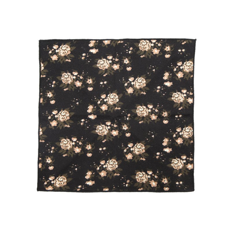 Wholesale High Quality fancy Flower Design Handkerchief in stock Cotton Men Pocket Square Handkerchief