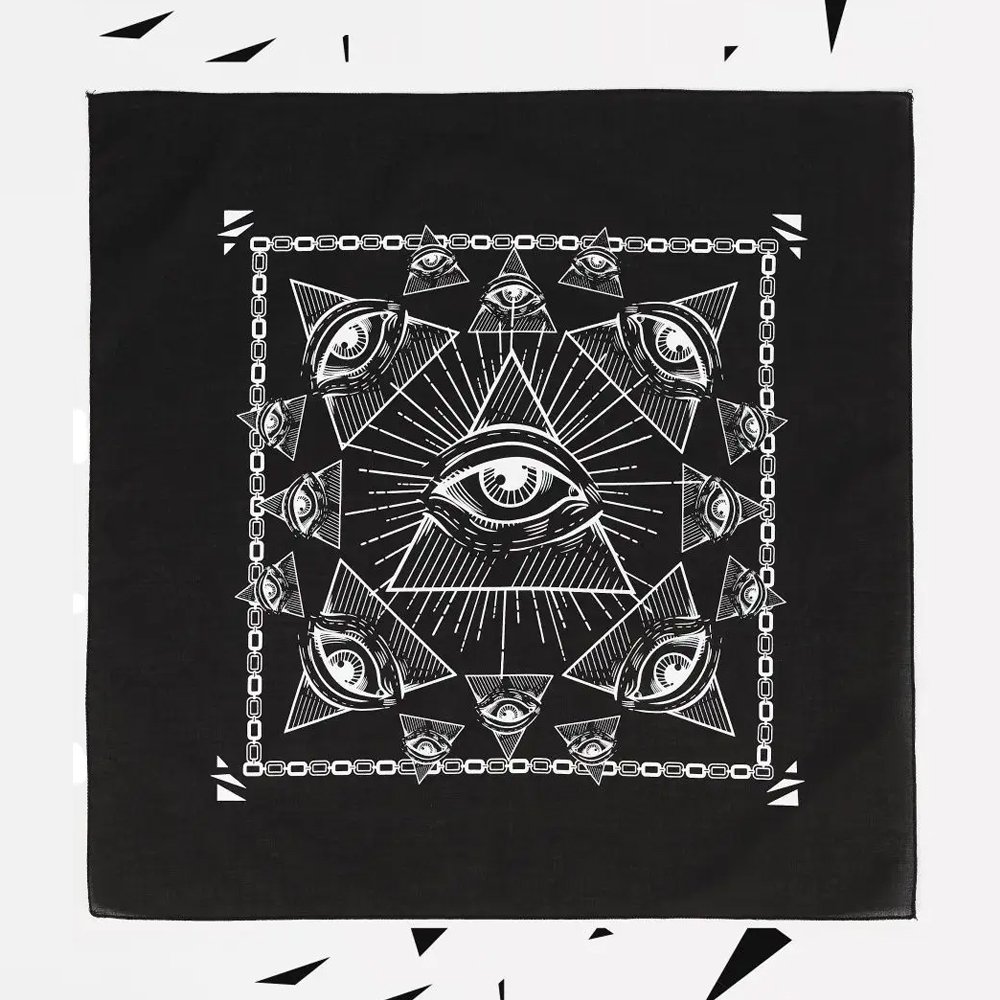 Custom New Personality Skull Pattern Square Scarf Outdoor Ride Hip Hop Halloween Pie Face Towel Preferred Bandana Handkerchief