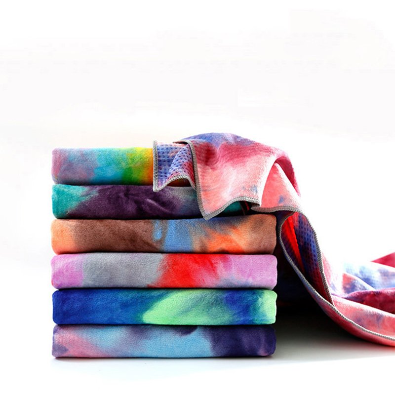 Environmentally friendly high-quality customized anti slip tie dye printed ultra-fine fiber yoga mat towel