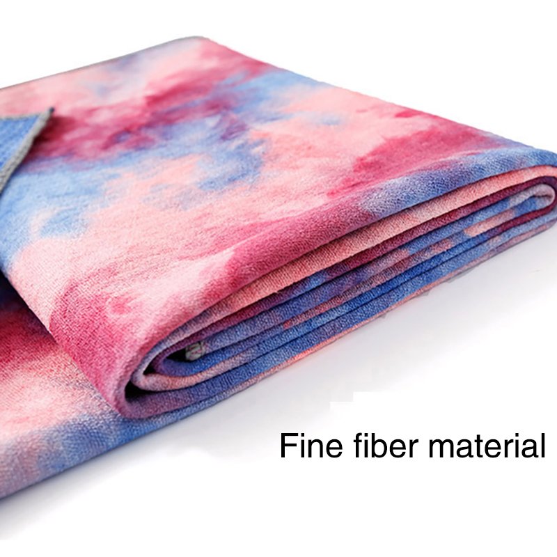 Environmentally friendly high-quality customized anti slip tie dye printed ultra-fine fiber yoga mat towel