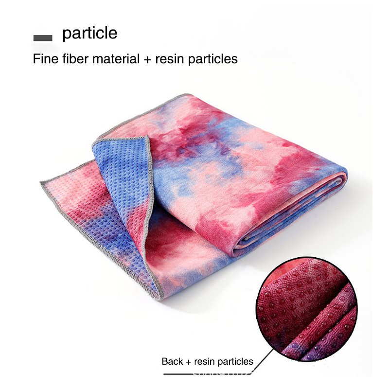 Environmentally friendly high-quality customized anti slip tie dye printed ultra-fine fiber yoga mat towel